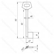 O6 Б/П /L90мм /фігурна ручка/