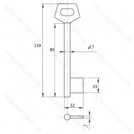 O7 Борідок /L85мм /фігурна ручка/