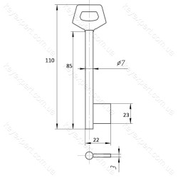 O7 Борідок /L85мм /фігурна ручка/