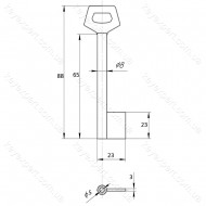 O8 Сейф /L65мм /фігурна ручка/