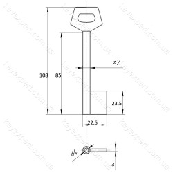 O7 Сейф /L85мм /фігурна ручка/