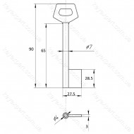 O7 Сейф /L65мм /фігурна ручка/