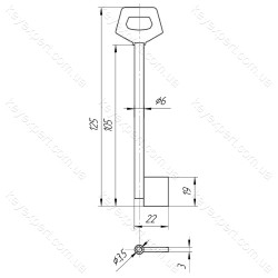 O6 Б/П /L105мм /фігурна ручка/