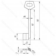 O6 Обр ПАЗ /L90мм /фігурна ручка/