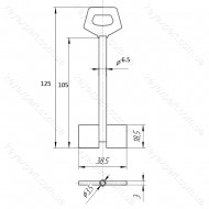 O6.5 Сейф /L105мм /Двобородковий висунутий/