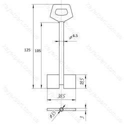 O6.5 Сейф /L105мм /Двобородковий висунутий/ O6.5 Сейф /L105мм /Двобородковий висунутий/