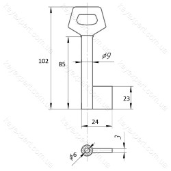 O9 Сейф /L85мм /фігурна ручка/ O9 Сейф /L85мм /фігурна ручка/