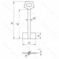 O8 Сейф /L85мм / 2 борідковий/ фігурна ручка/