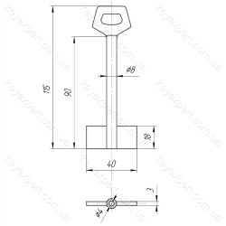 O8 Сейф /L85мм / 2 борідковий/ фігурна ручка/