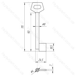 O8 Б/П /L85мм /фігурна ручка/
