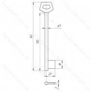 O7 Борідок /L120мм/ /фігурна ручка/