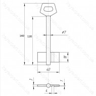 O7 Петрівка /L120мм /фігурна ручка/
