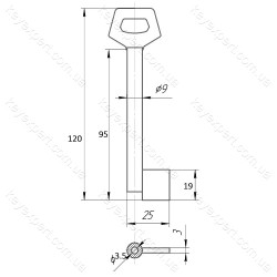 O9 Б/П /L85мм /фігурна ручка/