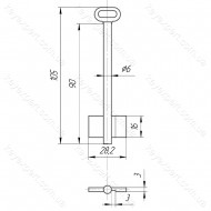 О6 Ростов /лівий /L90мм /фігурна ручка/