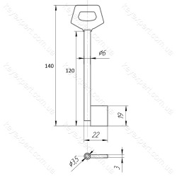 O6 Б/П /L120мм /фігурна ручка/