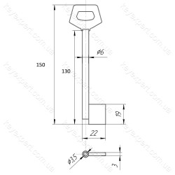 O6 Б/П /L130мм /фігурна ручка/