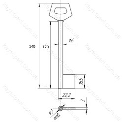 O6 Нижньодніпровськ /L120мм /фігурна ручка/