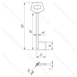 O5 Б/П /L85мм /фігурна ручка/