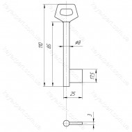 O8 Борідок /L85мм /фігурна ручка/