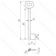 O7 Б/П /L105мм /фігурна ручка/