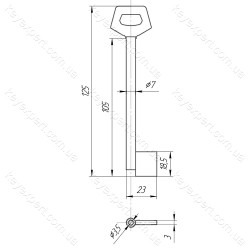 O7 Б/П /L105мм /фігурна ручка/