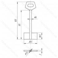 O6 Сейф /L85мм/Двобородковий/фігурна ручка/