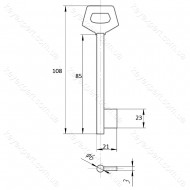 O6 Борідок /L85мм/ великий прапорець /фігурна ручка/