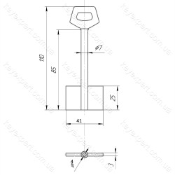 O7 Сейф /L90мм /Двобородковий/